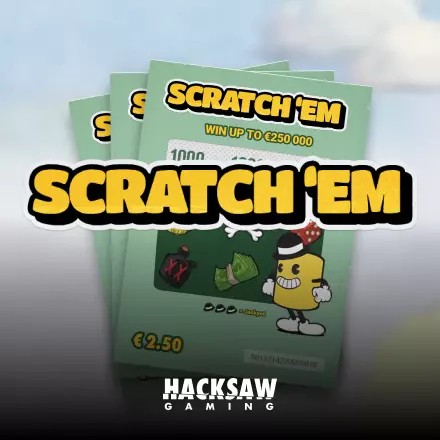 Official Lottery logo: Scratch’em by Hacksaw Gaming at Kyngs Casino